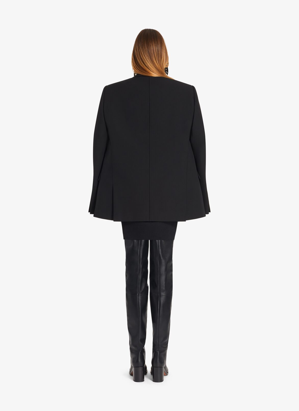 Double-Breasted wool gabardine blazer ALAÏA BLACK DOUBLE-BREASTED WOOL GABARDINE BLAZER